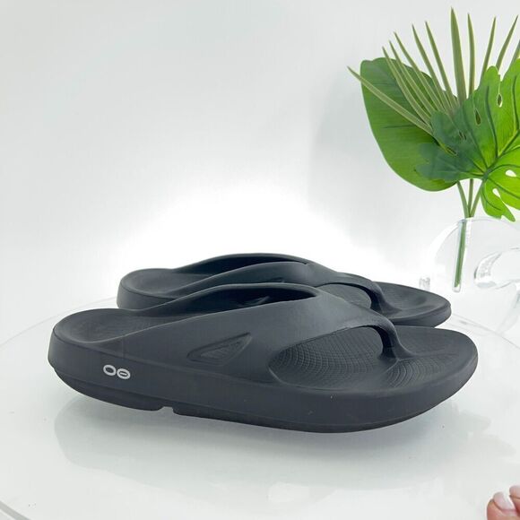 Oofos Men's OOlala Sandal Size 11 Recovery Sport Slide Thong Black - Picture 4 of 14